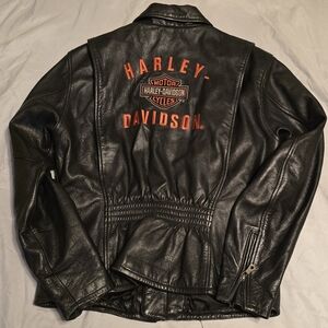 Women's Harley-Davidson Black Leather Jacket With Logo